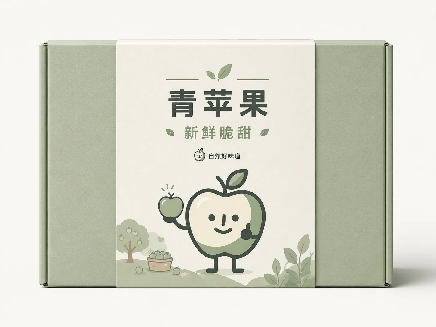 青苹果绿色礼盒包装