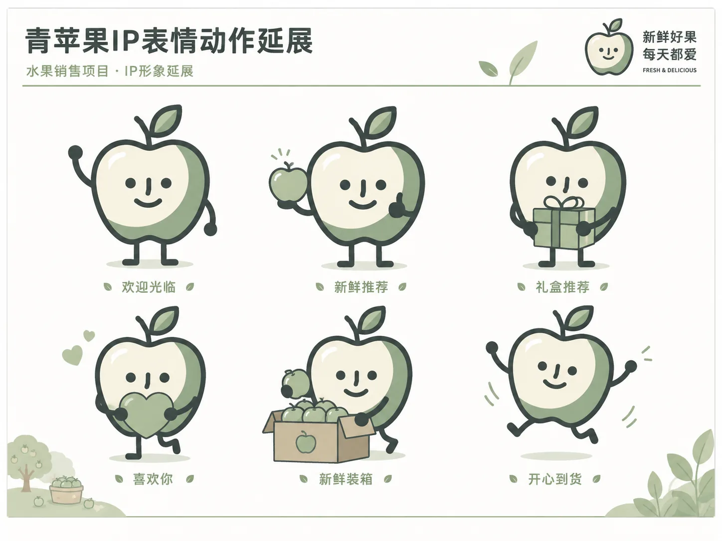 青苹果 IP 表情动作延展