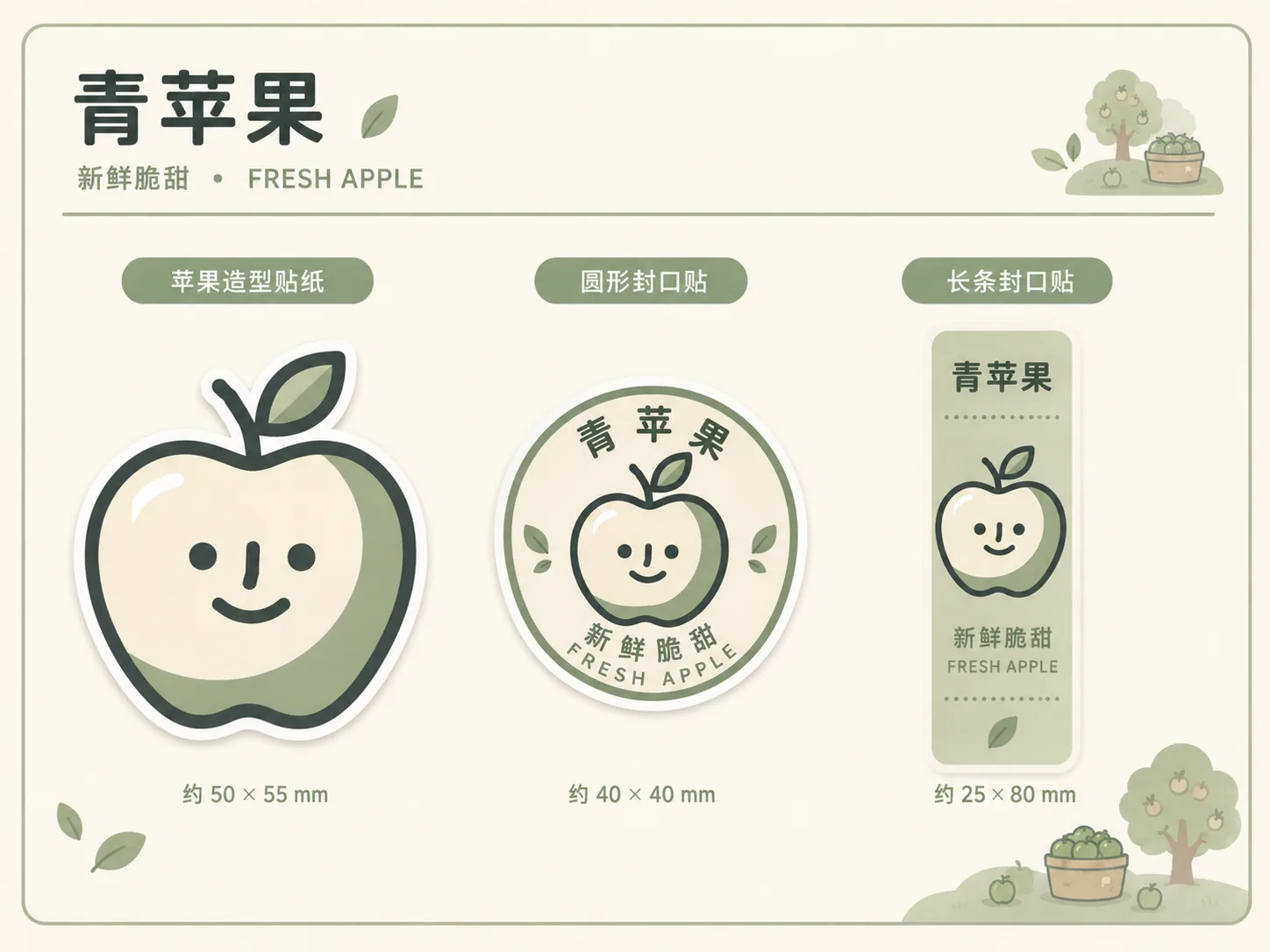 青苹果贴纸与封口贴系统